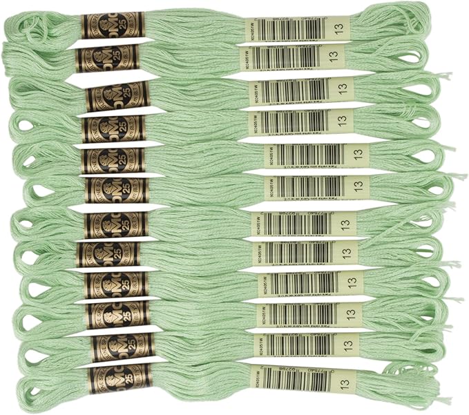 DMC DMC25B #25 Thread Embroidery Thread 12 Bundles #13 Green