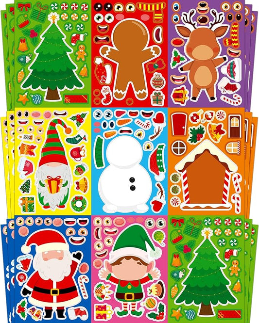 smilinfit christmas stickers, toddlers stocking stuffers for kids, diy christmas crafts for kids party favors supplies, party activity games classroom decorations gifts