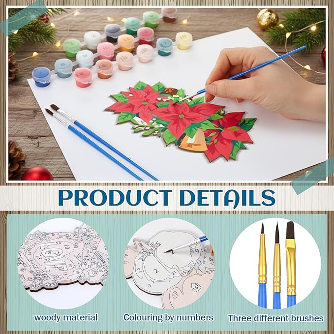 Kosiz 12 Pcs Easter Paint by Numbers Kit for Adults Holiday Wood Bookmark Painting Decor Spring Beach Mini Paint by Numbers Tassels Blank Bookmarks Craft for Summer Small DIY Book Lovers Gift 7x2