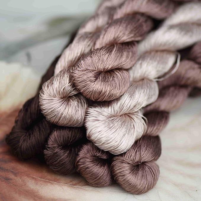 Natural 100% Silk Thread, Handmade Embroidery Thread Silk Floss 7 Colors 110m Each (59)