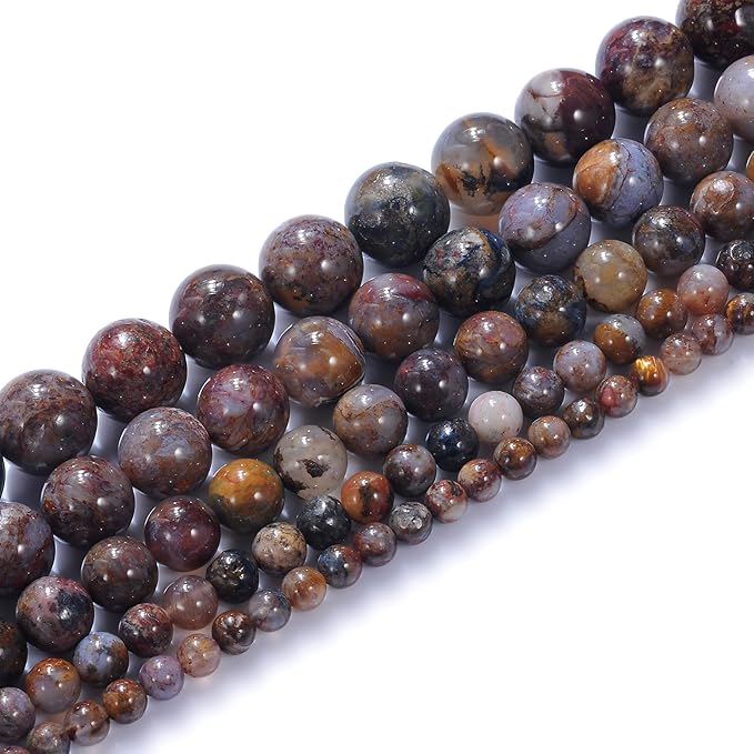 6mm Natural Pietersite Gemstone Round Loose Beads Crystal Stone Bracelet Necklace Accessories Crafts for Jewelry Making DIY,1 Strand 15"