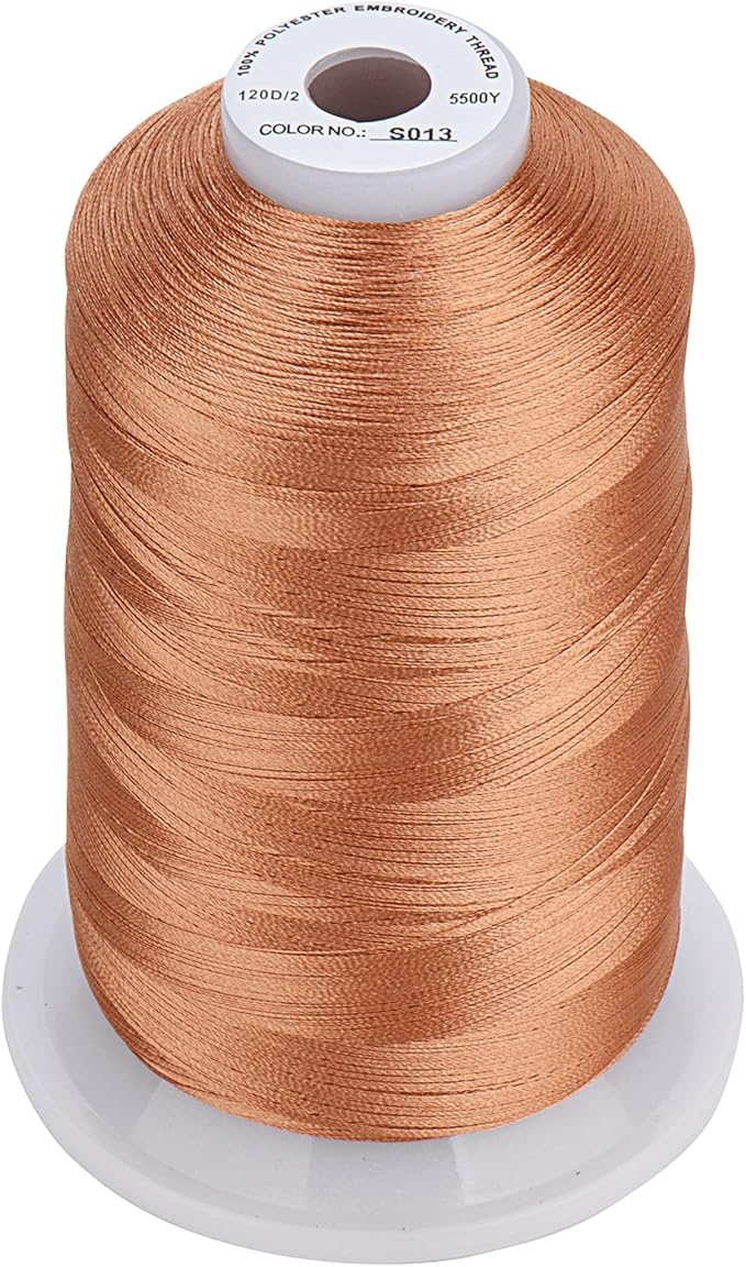 Simthread - 33 Selections - Various Assorted Color Packs of Polyester Embroidery Machine Thread Huge Spool 5500Y for All Sewing Embroidery Machines - 3 Different Brown Colors