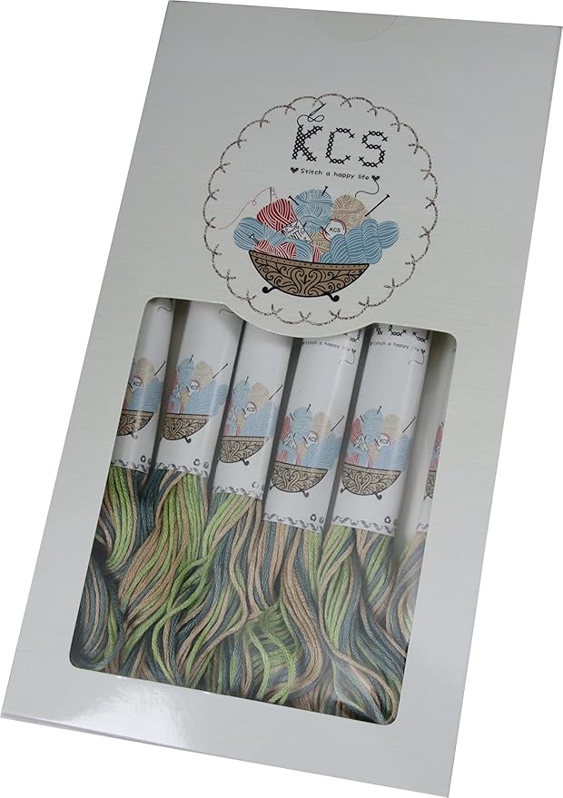 KCS Big skeins of 25 Meters Size 25 Color Variegated Cross Stitch Stranded Threads,6 skeins,4065