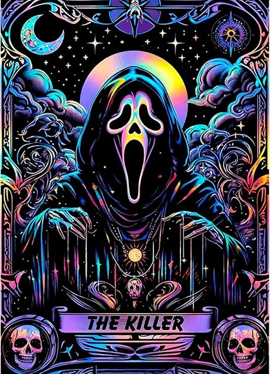 KTHOFCY 5D DIY Diamond Painting Kits for Adults, Halloween Skull Moon Star Full Drill Embroidery Cross Stitch Crystal Rhinestone Paintings Pictures Arts Wall Decor Painting Dots Kits 11.8X15.7 inch
