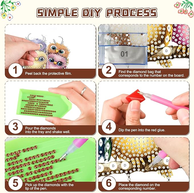 KEYIFA Diamond Painting Kit, DIY Colorful Bird Diamond Art Hanging for Adults Beginner, Gem Arts Pendant Special Shaped Rhinestone Window Ornaments Wall Door Garden Decoration Gift, Double Sided