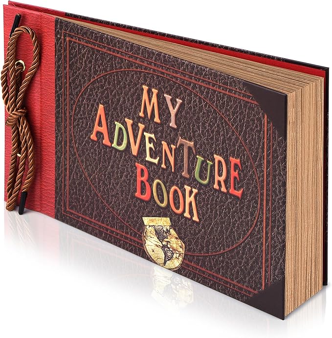 Adventure Book Diary Photo Scrapbook, Hard Cover Movie Up Travel Scrapbook for Anniversary, Wedding, Travelling, Birthday, Christmas (My Adventure)