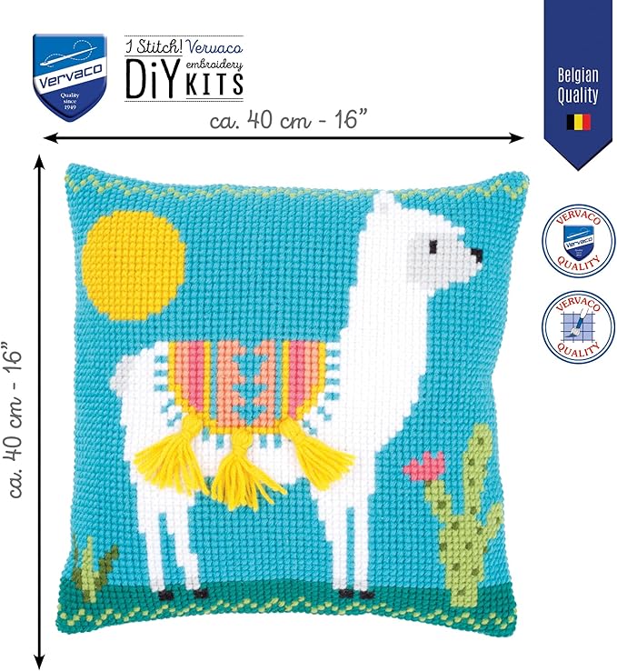 Vervaco Cross Stitch Cushion Kit Llama PN-0173529