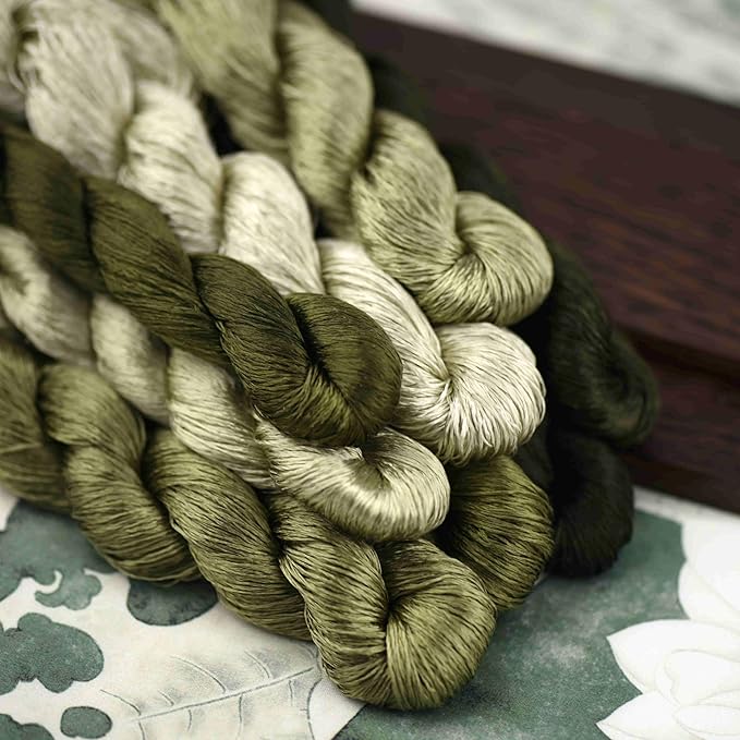 Natural 100% Silk Thread, Handmade Embroidery Thread Silk Floss 8 Colors 110m Each (61)