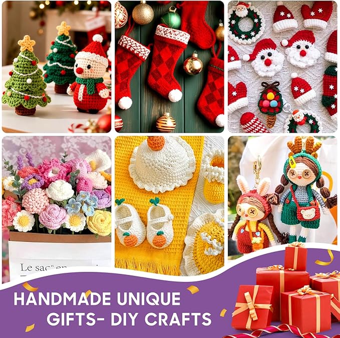 MIAOKE 90 Pcs Portable Crochet Kit with 36 Colors of Crochet Yarn, 36 Crochet Hook Accessories, 16 Crochet Hooks, A Waterproof Knitting Bag and a Storage Bag. Suitable for Beginners and Professionals