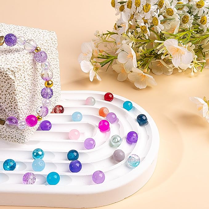 XSEINO About 3800PCS 8mm Glass Beads Bracelet Making Set, 208 Assorted Colors Crystal Glass Beads for Making and DIY Crafts
