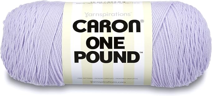 Caron One Pound Solids Yarn, 16oz, Gauge 4 Medium, 100% Acrylic - Lilac- For Crochet, Knitting & Crafting ( 1 Piece )