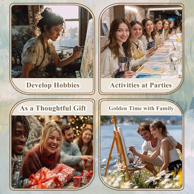 HMZephitiquc Night Paint by Numbers Kit for Adults Beginners, Adult Paint by Number Cat, Night Painting by Numbers for Adults, Easy Oil DIY Craft Home Wall Decor 16x20 in