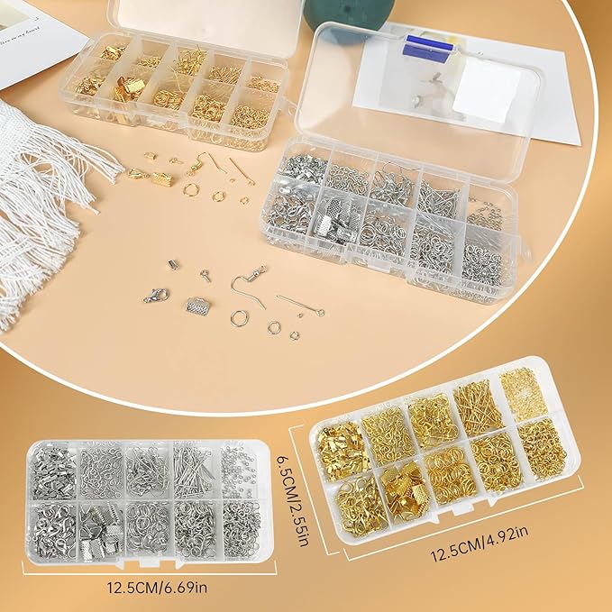 GTAAOY Jewelry Making Kit for Adults, Jewelry Making Supplies Kit with Wire Wrapping,Pliers,Craft Ring Wire,Earring Charms, Findings for Jewelry Repair and Beading