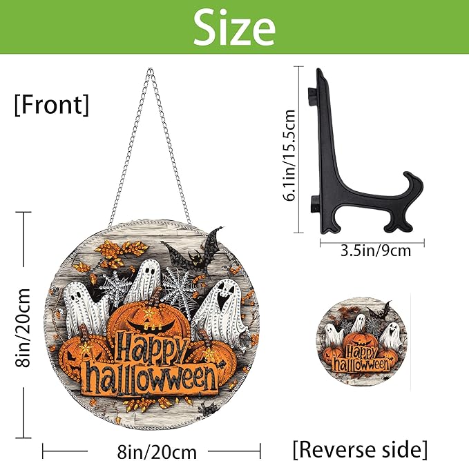 Wergund 5D DIY Halloween Diamond Art Hanging Kits, Hanging Diamond Art Pumpkin, Acrylic Special Shaped Rhinestone, Window Hanging Pendants for Home Wall Garden Front Door Outdoor Decor Gift(Halloween)