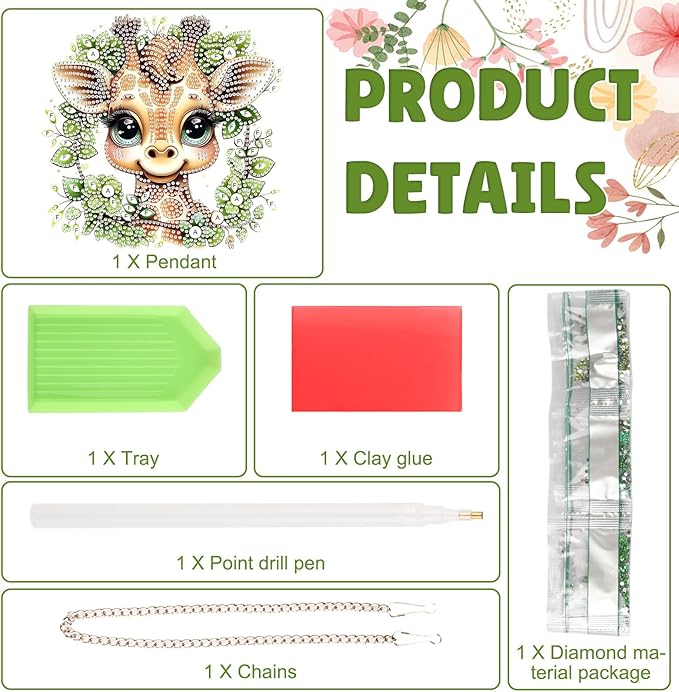 DOMROM Giraffe Diamond Art Hanging Kits for Adults Beginners, Special Shaped Crystal Diamond Painting Giraffe Pendant, DIY Diamond Art Suncatchers Animal for Home Garden Wall Decor Gift