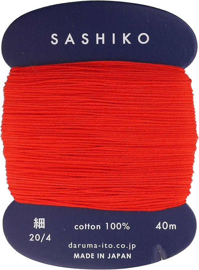 Sashiko Thread Thinner Weight 40m Col. 213 -Red- Japanese Embroidery & Quilting by Yokota