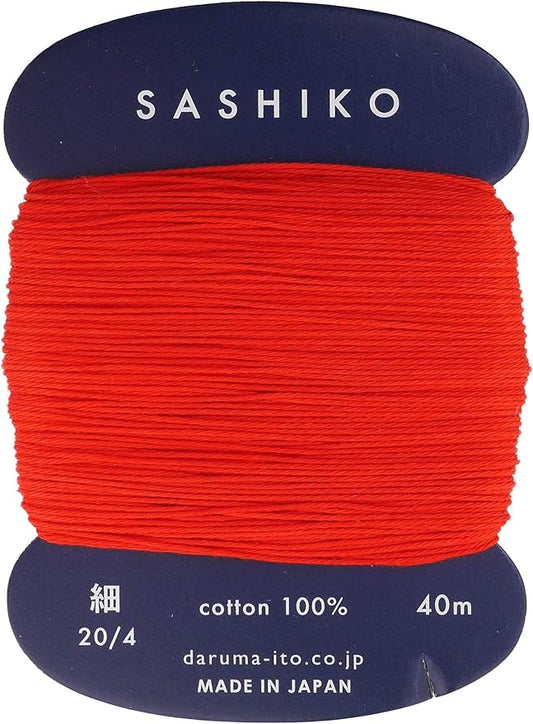 Sashiko Thread Thinner Weight 40m Col. 213 -Red- Japanese Embroidery & Quilting by Yokota
