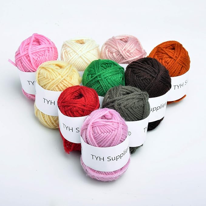 TYH Supplies MK Collection 10 Acrylic Yarn Skeins, Soft DK Mini Yarn Balls for Crochet & Knitting, Amigurumi, Crafts, Small Beginner Projects, Curated Multicolor Yarn Pack