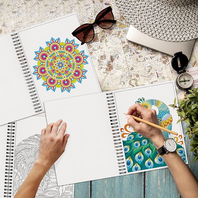 Adult Coloring Books Set:3 Coloring Books for Adults Animal Flowers & Other Themes Designs.Coloring Books for Adults to Relax and Relieve Anxiety