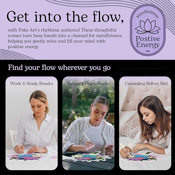 Unwynd Poke Art Hydrangea Flower Bouquet, Mess-Free Arts and Crafts for Adults, Teen Craft Kits, Thoughtful Easter Gifts for Women and Men