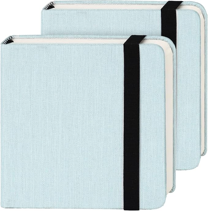 Funto Hot Press Watercolor Journal 2 Pack, 4.7”x4.7” 48 Sheets Total, 100% Cotton Smooth Paper 300gsm/140lb, Acid-Free Sketchbook Set for Artists & Illustration