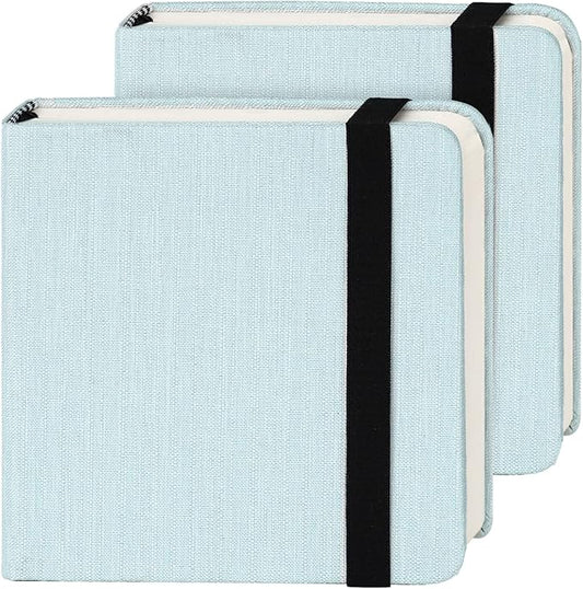 Funto Hot Press Watercolor Journal 2 Pack, 4.7”x4.7” 48 Sheets Total, 100% Cotton Smooth Paper 300gsm/140lb, Acid-Free Sketchbook Set for Artists & Illustration