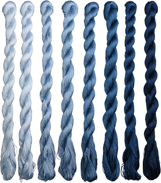 Natural 100% Silk Thread, Handmade Embroidery Thread Silk Floss 8 Colors 110m Each (73)