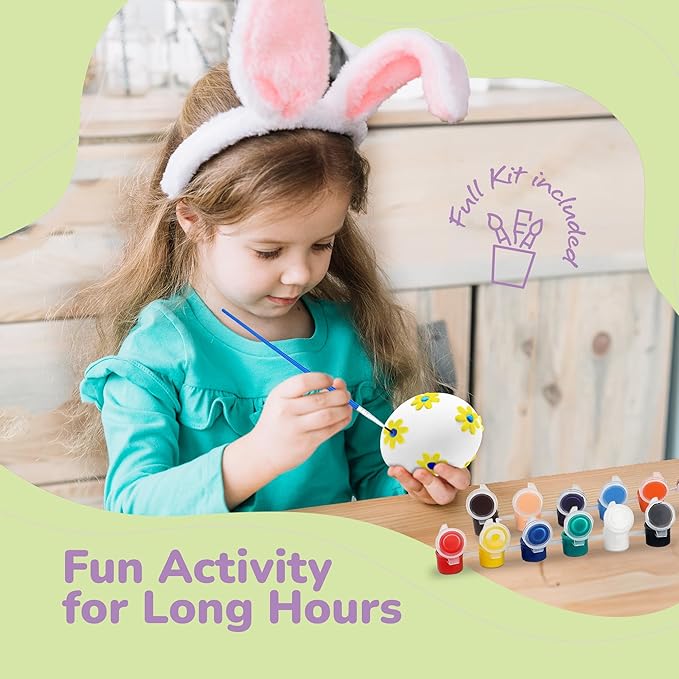 ArtCreativity 3D Easter Egg Painting Kit - Easter Craft Kit Includes Molds, Paint, Brushes for Kids & Adults - Ceramic Plaster Painting Kit - DIY Gifts for Spring - Basket Stuffers
