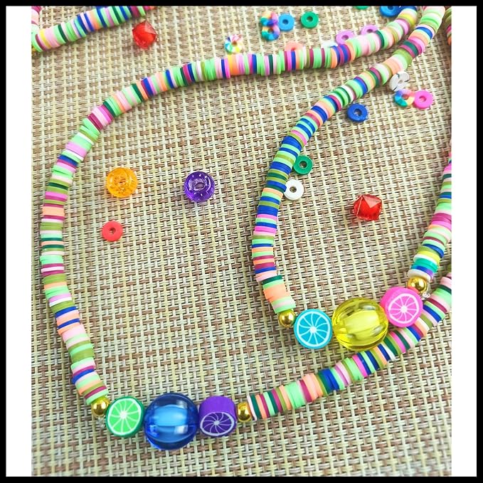 3500 Pcs 6mm Colorful Flat Clay Beads for DIY Polymer Round Handmade Jewelry Making for Necklace Bracelet Earring Pendant and Anklet Craft Making(Black)