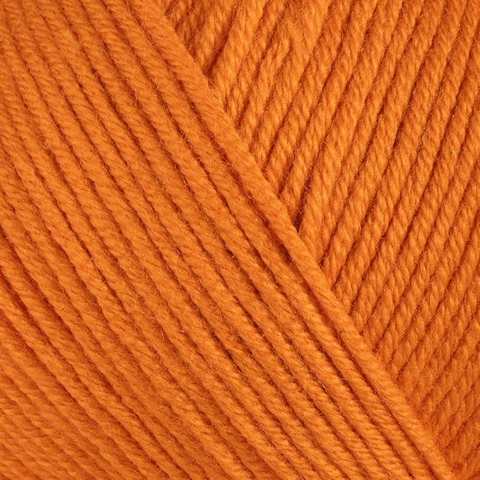 Estako Happy Cotton, (4 Skeins Pack) 60% Cotton 40% Acrylic Yarn, Soft, Fine/Sport (2) for Crochet and Knitting (4 x 1.76 Oz) / (4 x 180 Yrds) (4720 - Orange)