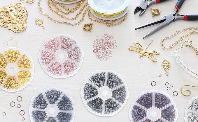 Mandala Crafts Assorted Antique Copper Color Jump Rings Jewelry Findings Metal O Rings for Jewelry Making Supplies - 1250 4mm to 10mm Small Open Jump Rings Kit for Necklace Earring