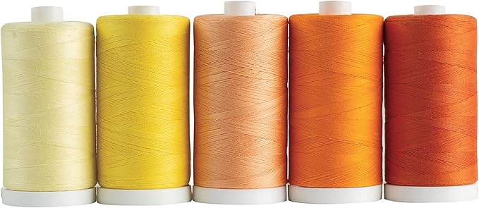 Connecting Threads 100% Cotton Thread Sets - 1200 Yard Spools (Set of 5 - Citrus Punch)