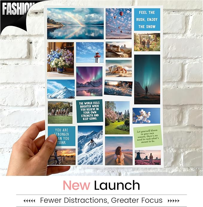 Sawnfay Vision Board Book - 2026 Vision Board Sticker Book, with Motivational Images & Quotes, Vision Board Kit & Supplies for Women