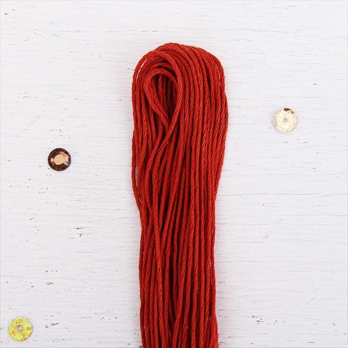 12 Skeins ThreadArt Premium Egyptian Long Fiber Cotton Embroidery Floss | Rust | 6 Strand Divisible Thread 8.75yds Each for Hand Embroidery, Friendship Bracelets, Cross Stitch and Crafts