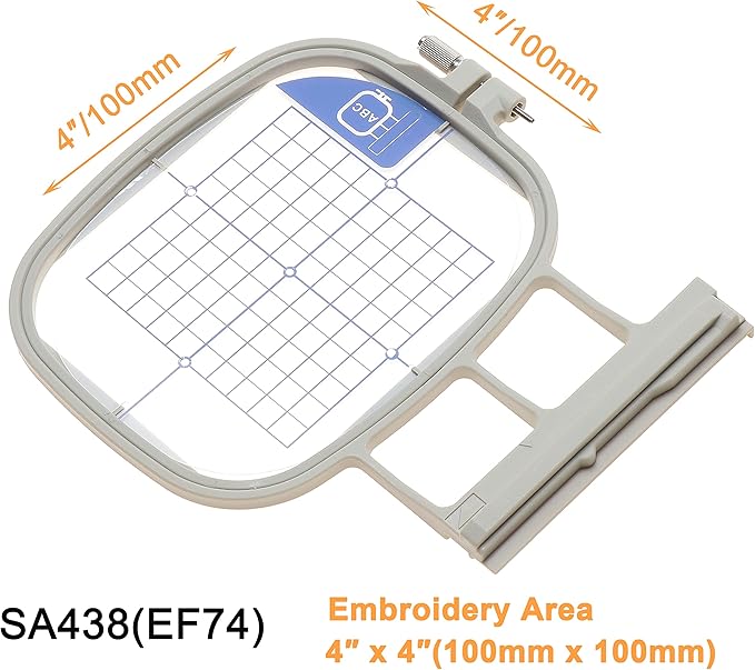 new brothread embroidery machine hoop sa438 with 4"x4" embroidery area compatible with brother innovis nq3600d/3500d nq1700e/1600e/1400e ve2200 4000d 1500d v7 v5 v3 babylock ellegante/aventura