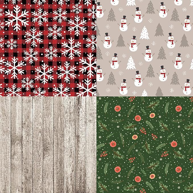 YASMEN Scrapbook Paper Pad 6"×6" - 24 Sheets Christmas Scrapbooking Supplies Kit, Single-Sided Patterned Cardstock Pads for Card Making, Designer Planner Journals, Background Borders, Greeting Cards