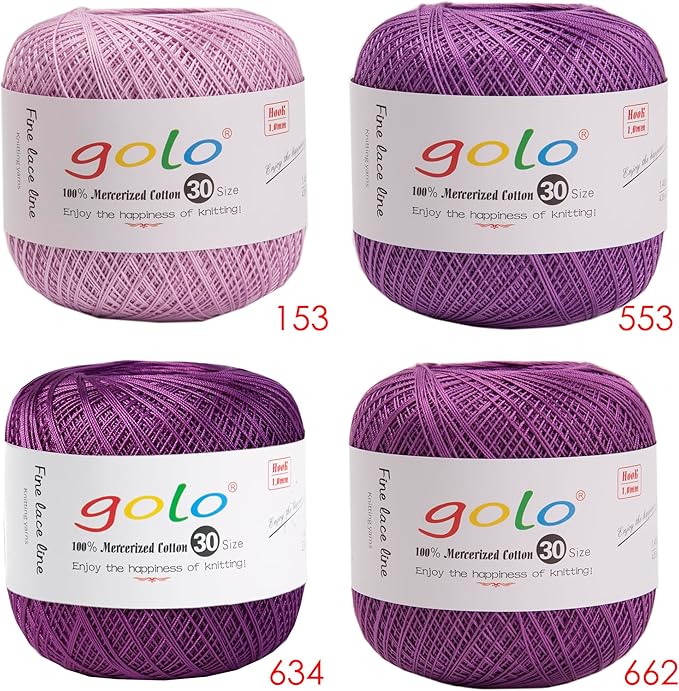 golo Crochet Thread Size 30 Tatting Yarn Violet Yarn 553