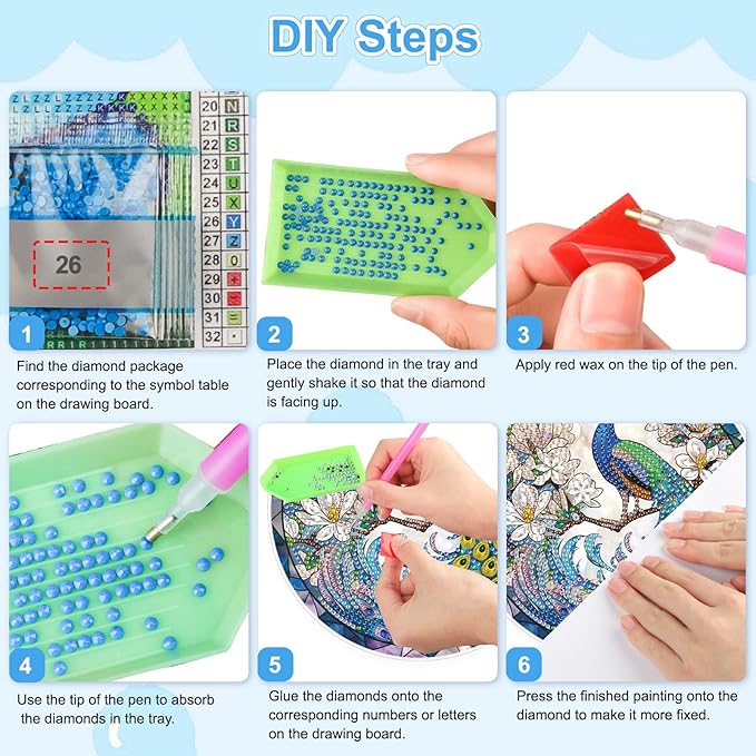 TOSTOG Peacock Diamond Art Hanging Kits for Adults, Peacock Diamond Painting for Adults Window Pendant,Special Shape Diamonds Diamond Painting Hanging Pendant Kit for Wall Home Decor Gift