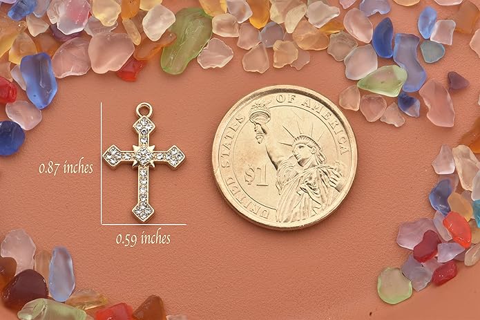 Pack of 20 Rhinestone Charms Gold Plated Pendants Pave Crystal Accessories for Necklace Bracelet Jewelry Making DIY Crafting