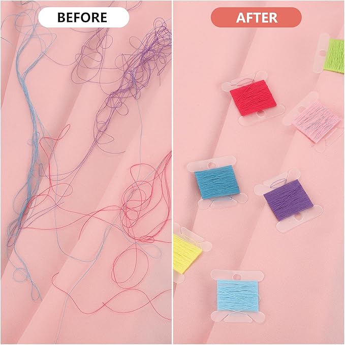 400 PCS Embroidery Floss Bobbins Embroidery Thread Organizer Plastic Floss Bobbins Embroidery Thread Cards for Cross Stitch