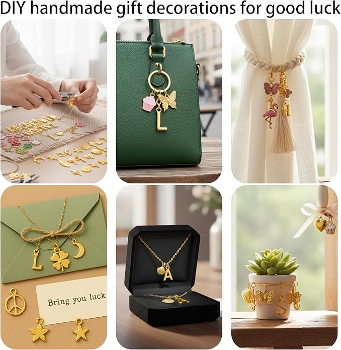 407 Pcs Jewelry Making Charms Kit with Jump Rings – Bulk Enamel, KC Gold & Letter Charms for DIY Necklace, Bracelet & Earring Craft Supplies