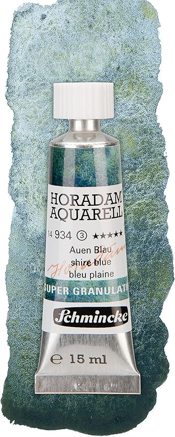Schmincke - HORADAM® AQUARELL, Super- Granulation Set Shire, 5 x 15 ml tubes, 74 867 097, wooden box, very strong granulating colors, finest, supergranulating watercolors