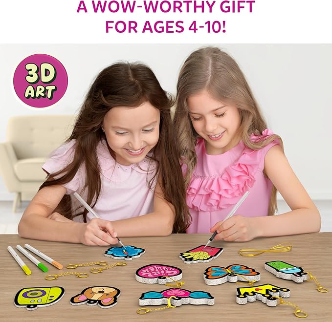Skillmatics Aqua Puffs – 3D Art Kit, Girl Power, Mess-Free Paint by Number Craft for Kids, DIY Color & Inflate Activity, Travel Toys & Creative Gifts for Girls Ages 4, 5, 6, 7, 8, 9, 10