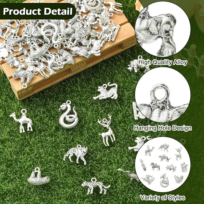 Antique Silver Cross Drink Insect Animal Theme Charms for DIY Jewelry Bracelet Necklace Earring Keychain Decor