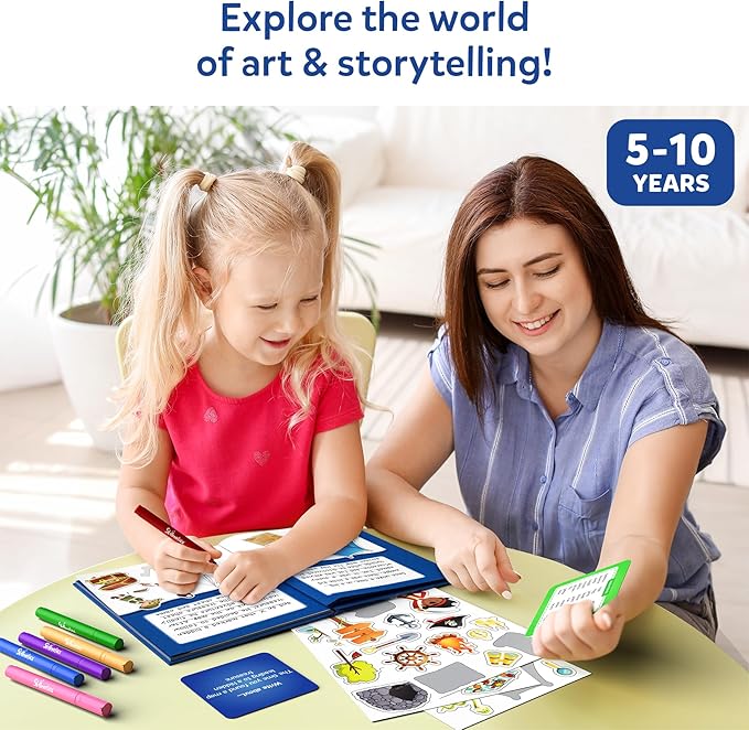 Skillmatics Storybook Art Kit - Create Adventure Stories, DIY Craft & Writing Kit with 300+ Stickers, Scrapbooking & Journal Activity, Easter Gifts for Kids Ages 5, 6, 7, 8, 9, 10