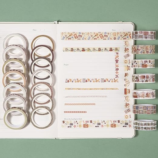 Mr. Pen- Washi Tape Set, 21 Rolls, Assorted Sizes, Nostalgic Theme, Washi Tape for Journaling