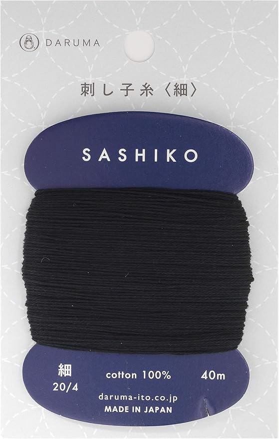 Sashiko Thread Thinner Weight 40m Col. 219 -Black- Japanese Embroidery & Quilting by Yokota