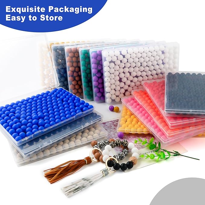 150Pcs 15mm Silicone Beads for Keychain Making Bracelet Necklace, Bulk Round Silicone Beads for Pens（Royal Blue）