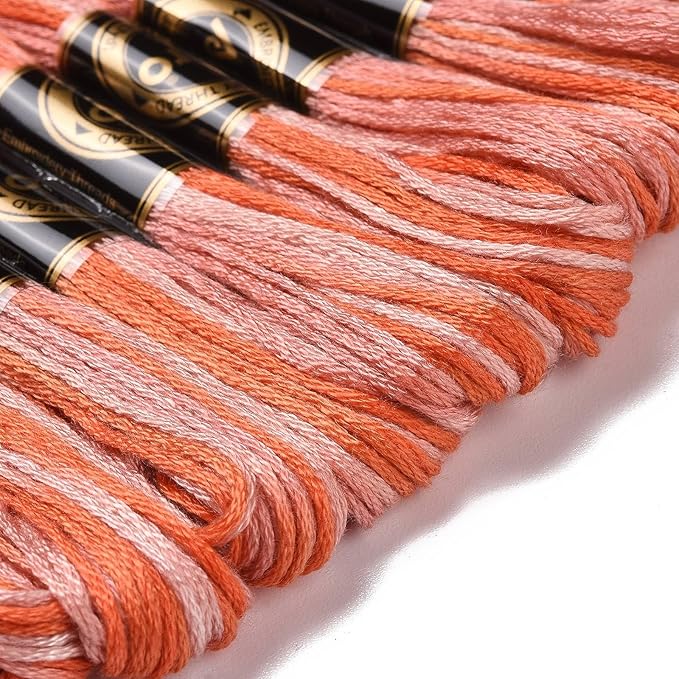 FASHEWELRY 10 Skeins Embroidery Floss Thread 0.5mm Dyed Cross Stitch Floss 6-Ply Friendship Bracelet String for Jewelry Making Bracelets Sewing Knitting Stitching Craft DIY (Tomato)
