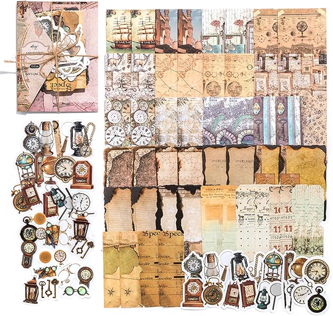 100PCS Vintage Journaling Scrapbooking Supplies Ephemera Pack for Journals Planners Decoupage Paper Scrapbook Stickers Aesthetic Cottagecore Collage Craft Album (Adventure Tours)